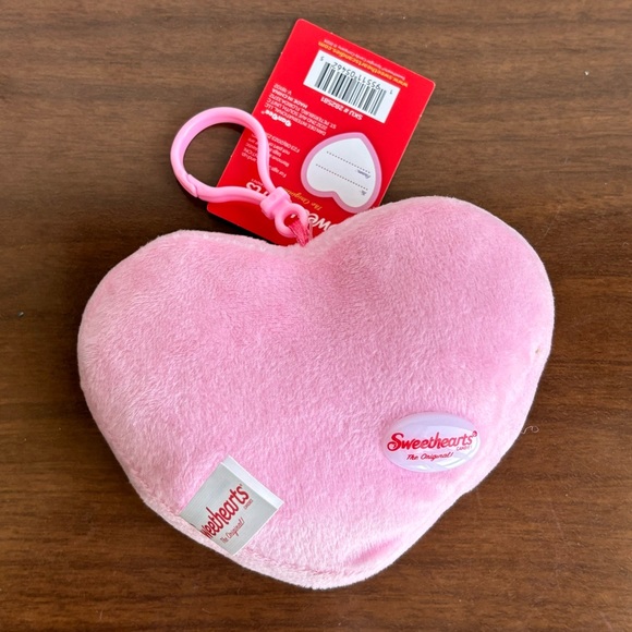 Sweethearts Candy Pink Stuffed Heart Backpack Clip New - Picture 2 of 5